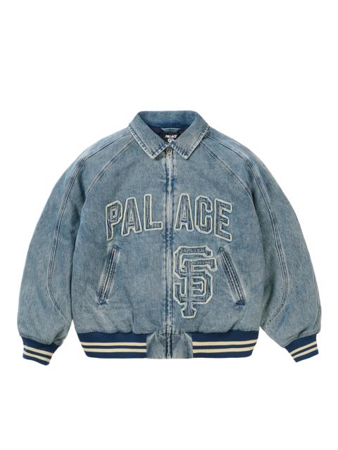 PALACE PALACE SAN FRANCISCO GIANTS DENIM VARSITY JACKET STONE WASH
