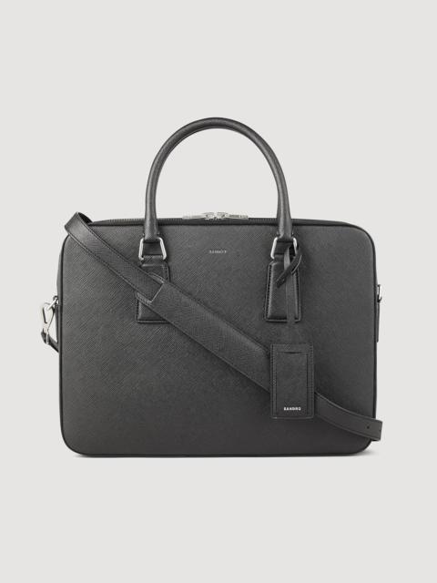 Sandro RECONSTITUTED LEATHER BRIEFCASE