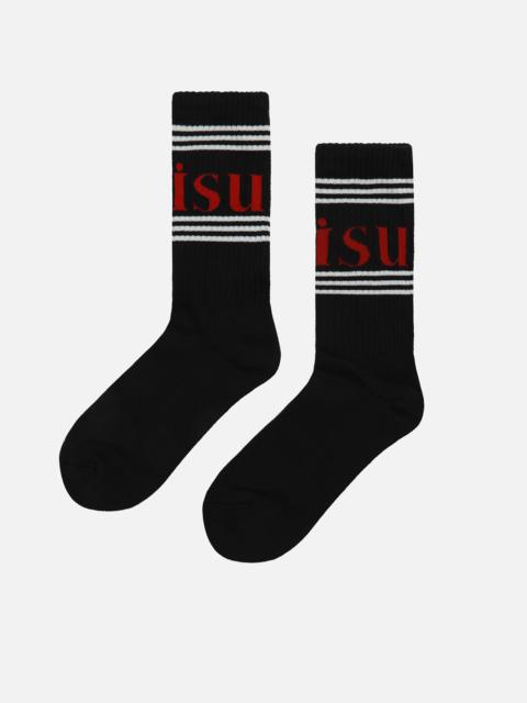 EVISU LOGO JACQUARD LONG SOCKS