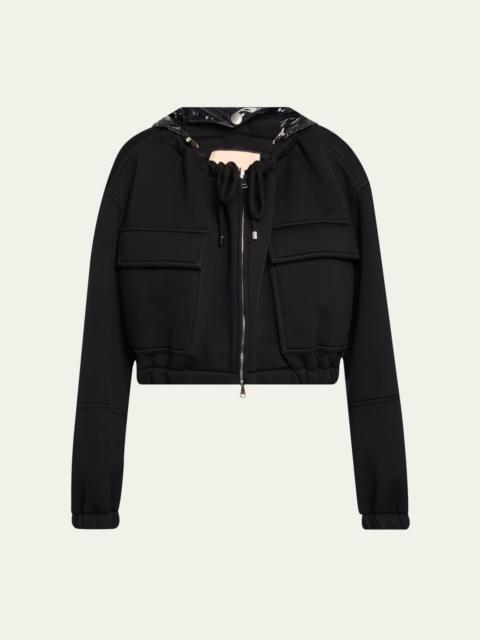 Plan C Zipped Drawstring Jacket with Detachable Hood