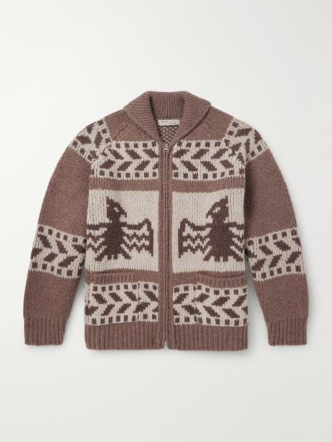 FrizmWORKS Thunderbird Wool-Blend Jacquard Zip-Up Sweater