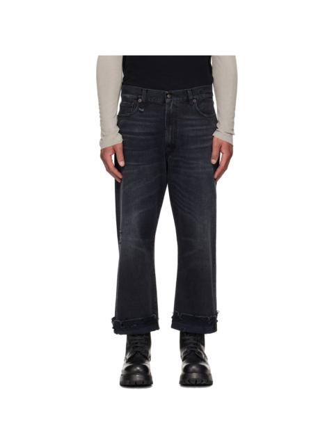 R13 Black Washed Boyfriend Jeans