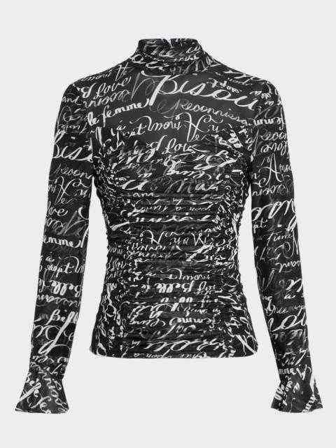 Cinq à Sept Lucy Love Journal Ruched Top
