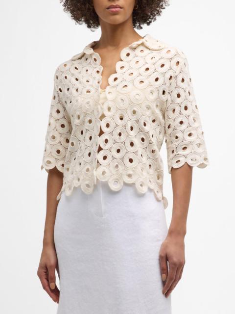 JBQ Braydon Embroidered Crop Top