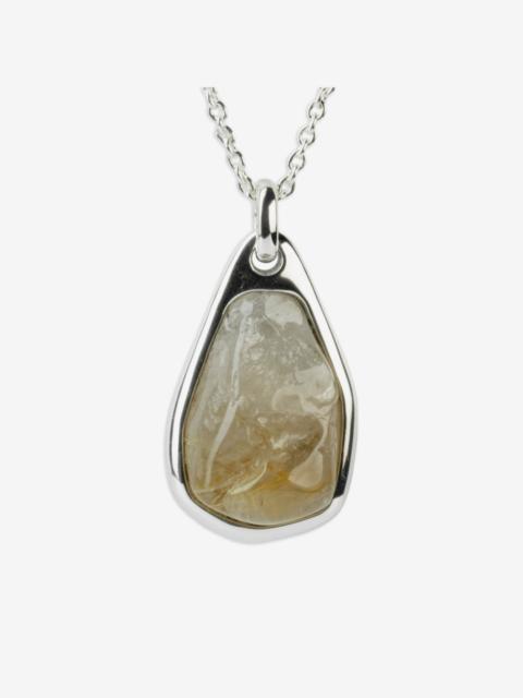 Parts of Four sterling silver Halos rutilated quartz necklace