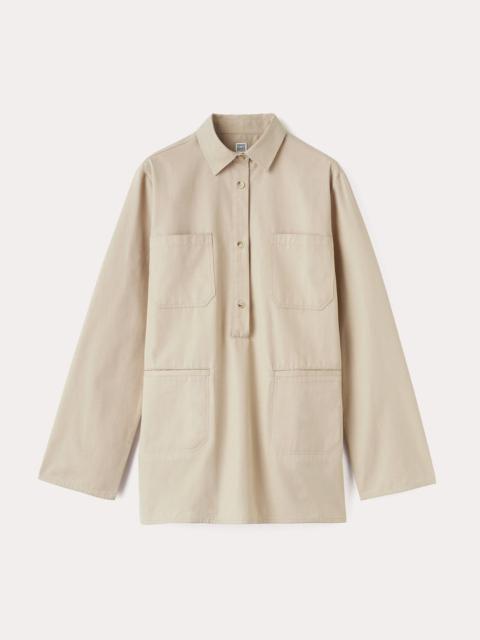 Cotton-twill pocket shirt overcast beige