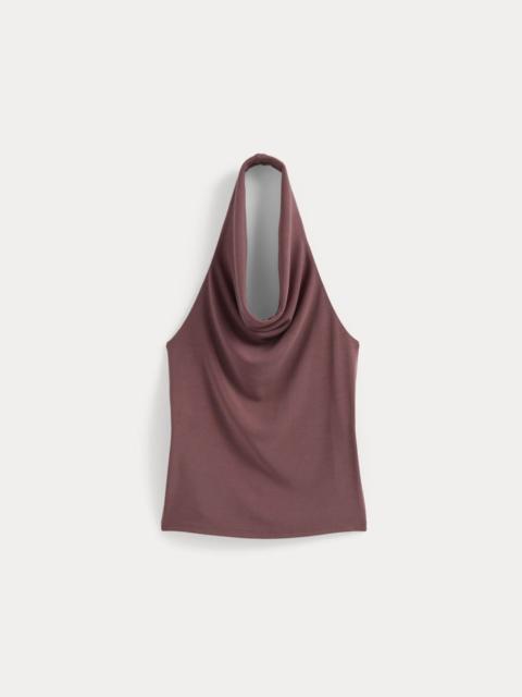 EVERLANE HALTER COWLNECK TOP IN BUTTERKNIT