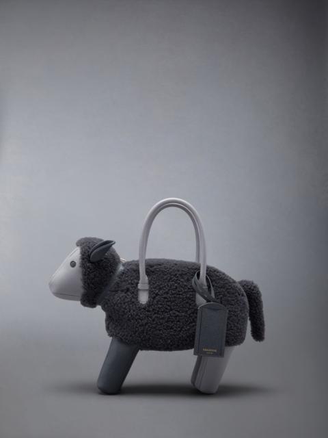 Thom Browne sheep shearling tote bag