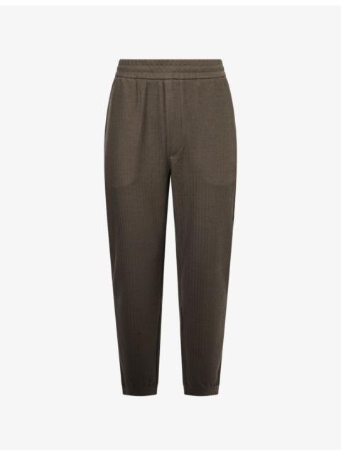 EMPORIO ARMANI Tapered-Leg Chevron-Jacquard Jogging Bottoms