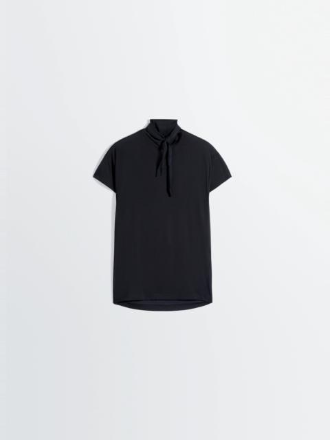 SHORT SLEEVE FOULARD TOP IN VISCOSE COTTON JERSEY