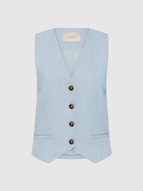 ST. AGNI Carter Vest - Stone Blue