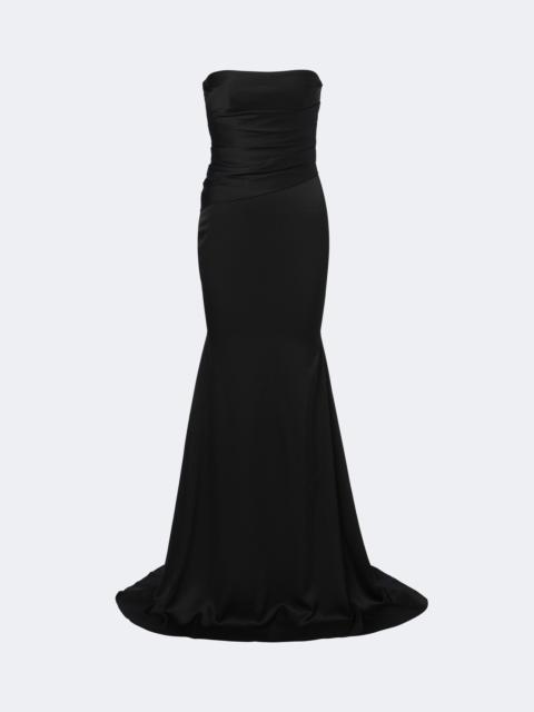 ALEX PERRY Draped strapless crêpe satin gown