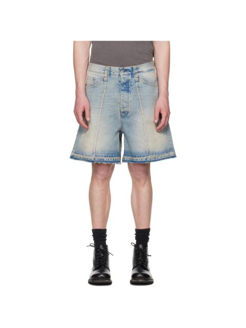 HOPE Blue Wide-Leg Skid Denim Shorts