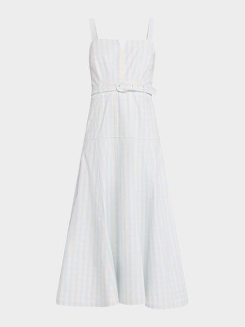 Cinq à Sept Tina Gingham Denim Midi Dress