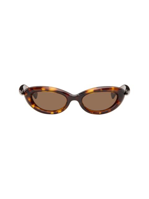Bottega Veneta Brown Sardine Oval Sunglasses