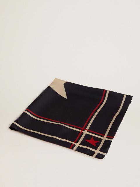 Golden Goose Midnight blue scarf with stripes