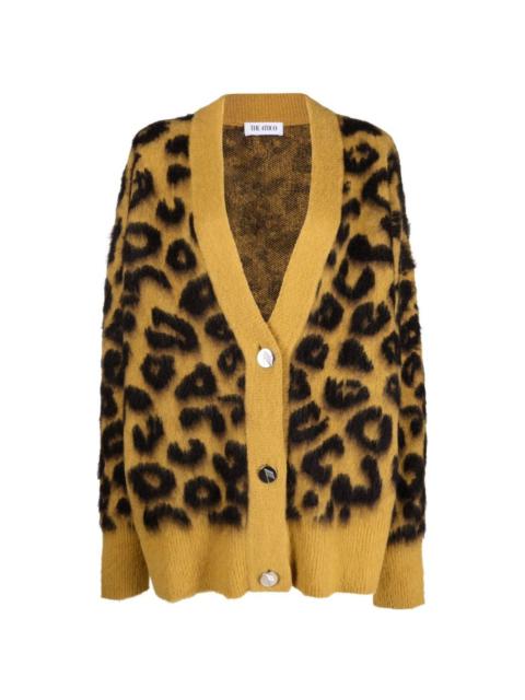 THE ATTICO leopard-intarsia knitted cardigan