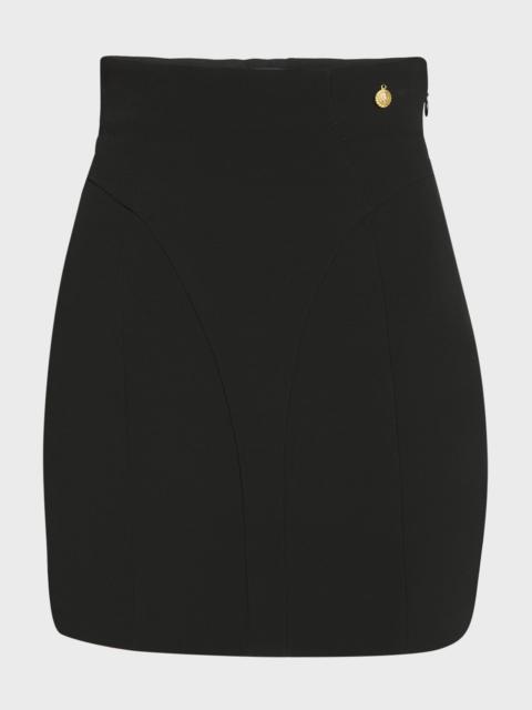 High-Waist Crepe Mini Skirt