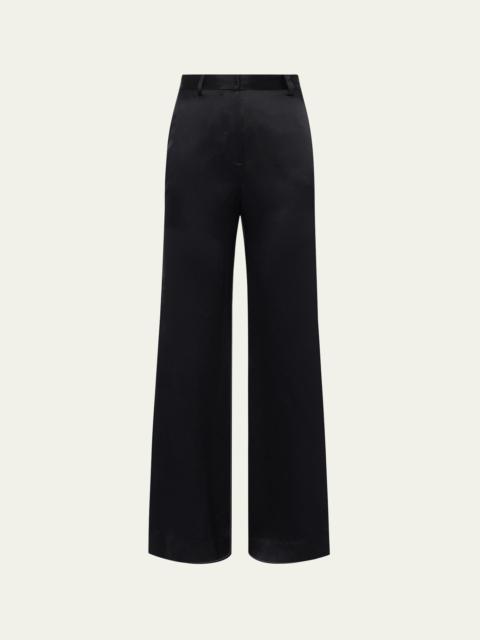 L'AGENCE Pilar Wide-Leg Silk Pants