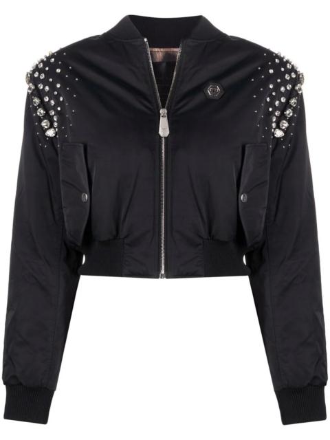 PHILIPP PLEIN crystal-embellished bomber jacket