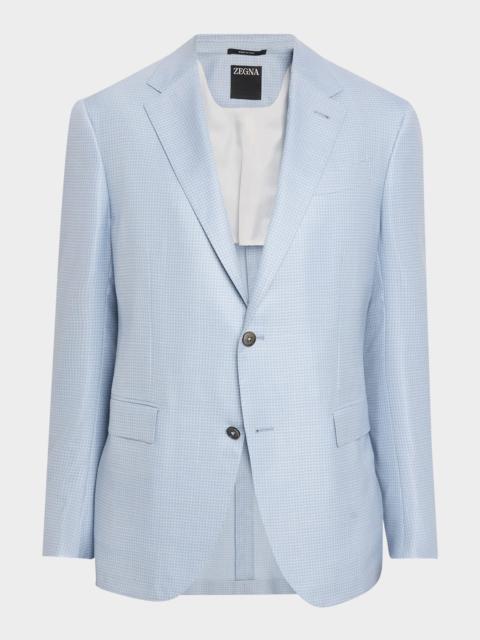 ZEGNA Men & apos;s Wool Gingham Single-Breasted Sport Coat