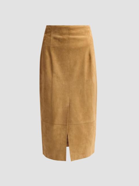 AKRIS Women's Suede Pencil Skirt - Camel