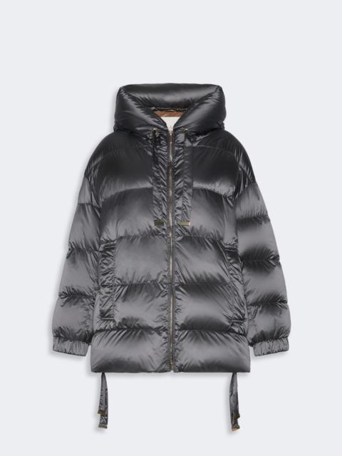 Max Mara ARIETE Roomy hooded puffer jacket in water-repellent plain-weave fabric - MEDIUM GREY
