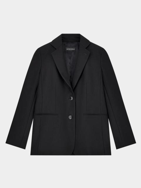 EMPORIO ARMANI Single-Breasted Stretch Cady Jacket
