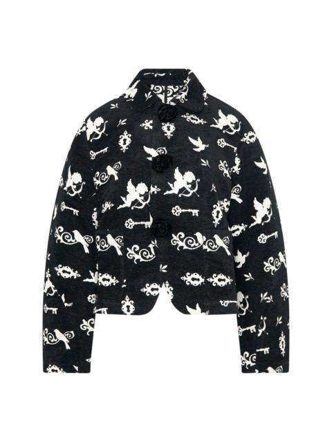 RENLI SU Cupid Print Cropped Jacket