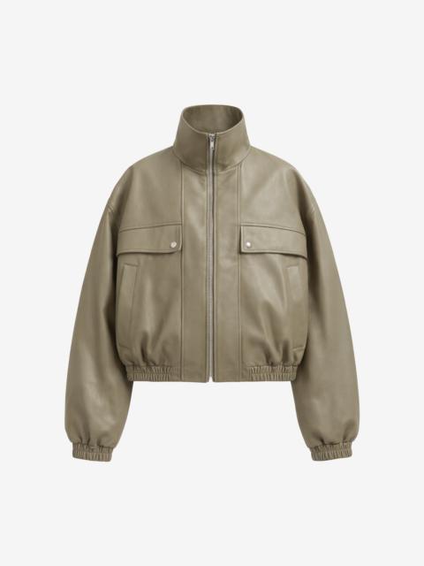 The Frankie Shop Nolita Faux Leather Bomber Jacket - Sage