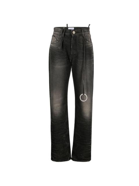 THE ATTICO mid-rise tapered-leg jeans