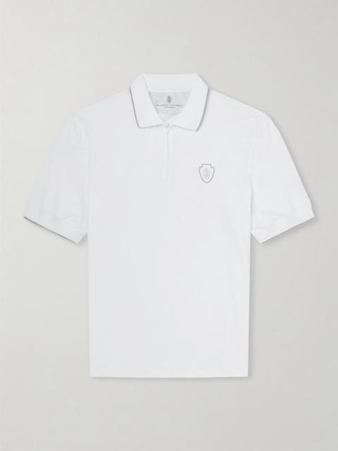 Brunello Cucinelli Logo-Appliquéd Jersey Polo Shirt