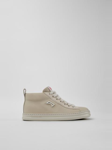 CAMPER Runner Beige Leather and Nubuck Sneakers for Women.