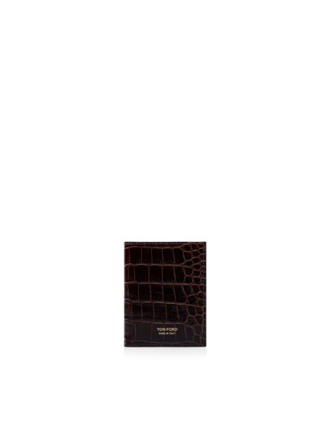 TOM FORD PRINTED CROC FOLDING CARDHOLDER