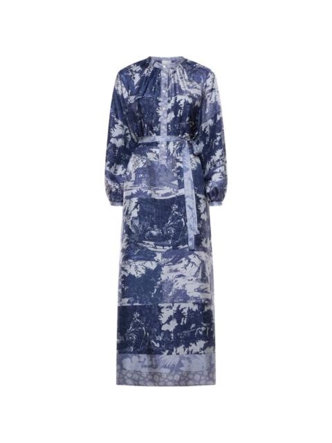 Pierre-Louis Mascia Aloe toile-de-jouy-pattern shirt midi dress