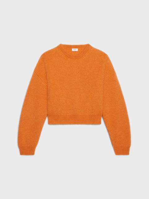 CELINE RIBBED COCOON-SLEEVE SWEATER IN MOHAIR/SILK
