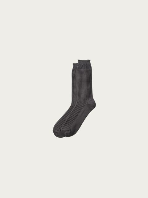 ROTOTO® Cotton Waffle Crew Socks - Dark Gray