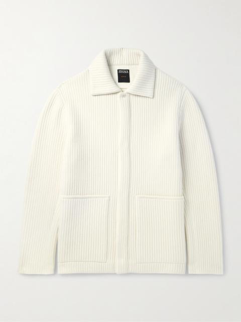 ZEGNA Ribbed Wool and Cashmere-Blend Jacket