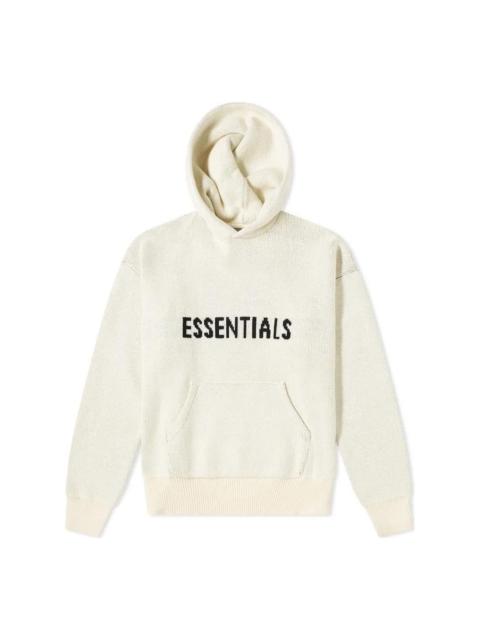 ESSENTIALS Fear of God Essentials FW21 Knit Logo Hoodie 'Buttercream' FOG-FW21-1229