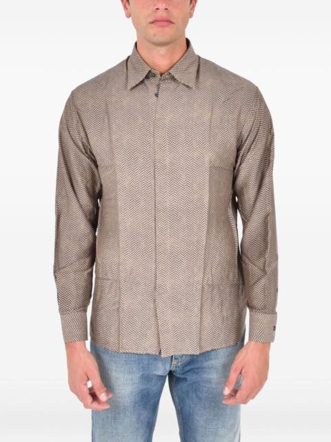 EMPORIO ARMANI herringbone-pattern shirt