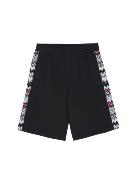 zigzag-detail cotton shorts
