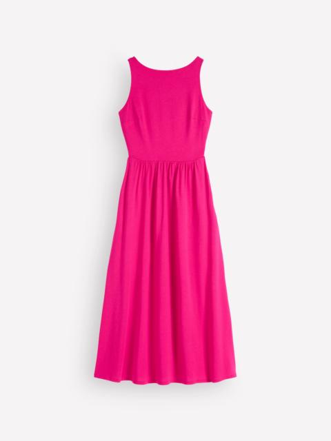 BODEN Saoirse Smocked Jersey Dress-Bright Pink