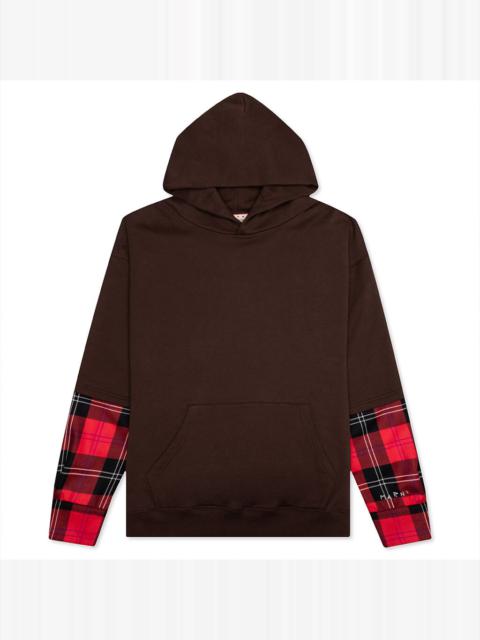Marni LAYERED HOODED SWEATSHIRT - CACAO