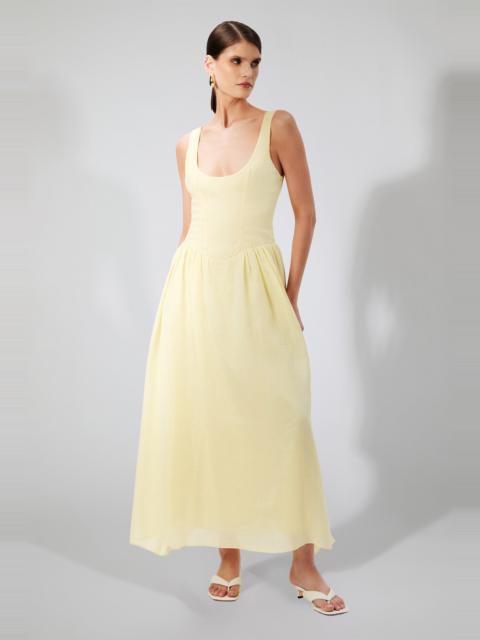 BARDOT Lawrence Scoop Neck Maxi Dress In Canary Yellow