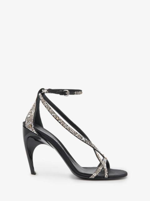 Women's Twisted Armadillo Sandal in Black