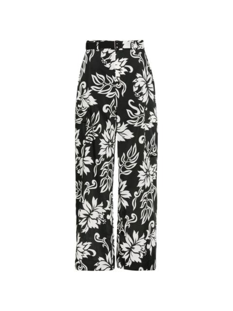 floral-print cargo trousers