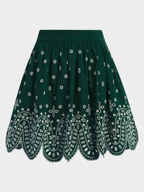 ESSENTIEL ANTWERP Karter Scallop Embroidered Mini Skirt