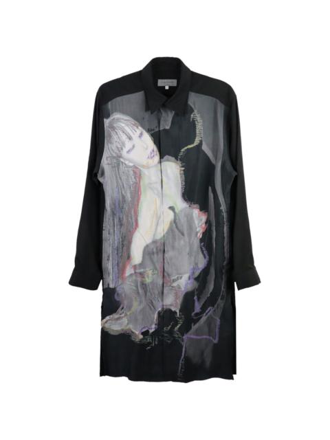 Yohji Yamamoto illustration-print long-sleeve shirt