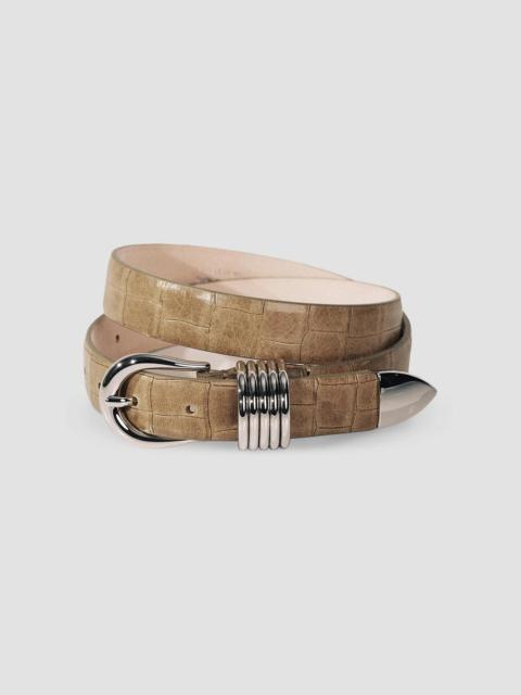 DÉHANCHE Women's Hollyhock Alligator-Embossed Leather Belt - Chai Alligator