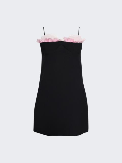 David Koma Tulle Ruffle & Feather Balconette Bra Mini Dress Black And Pink
